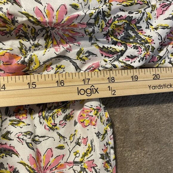 ZARA Tunic Dress Womens Medium Pink Floral Paisley V Neck Tie Waist Cottagecore - Picture 5 of 6